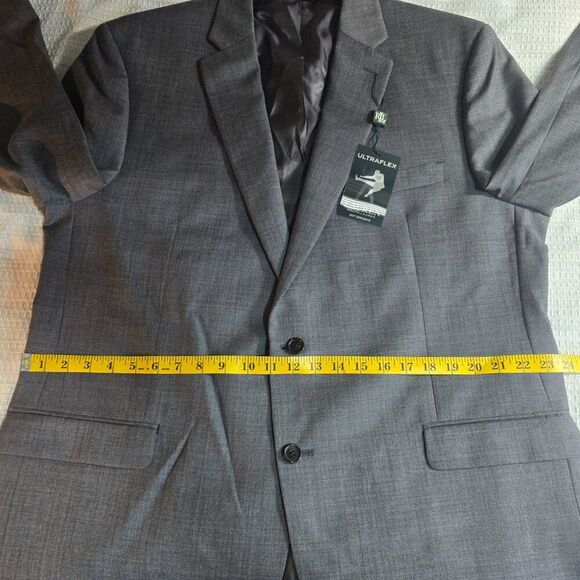 NWT Lauren Ralph Lauren Ultraflex 100% Wool Gray Sport Coat Blazer 46L - Picture 13 of 16